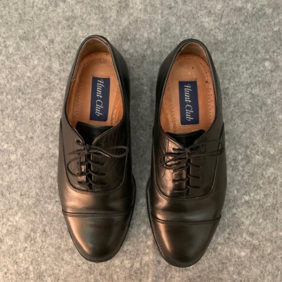 Hunt Club Men’s Black Leather lace up oxford Shoes - Picture 7 of 10